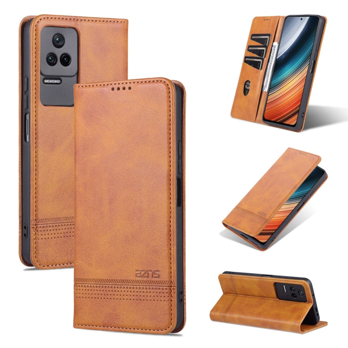 Estuche para teléfono de cuero con textura de becerro magnético AZNS, For Xiaomi Redmi K40S, For Xiaomi Redmi K50 / K50 Pro, For Samsung Galaxy A23 5G