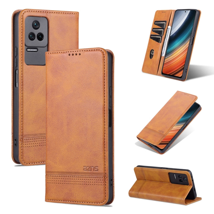 Estuche para teléfono de cuero con textura de becerro magnético AZNS, For Xiaomi Redmi K40S, For Xiaomi Redmi K50 / K50 Pro, For Samsung Galaxy A23 5G