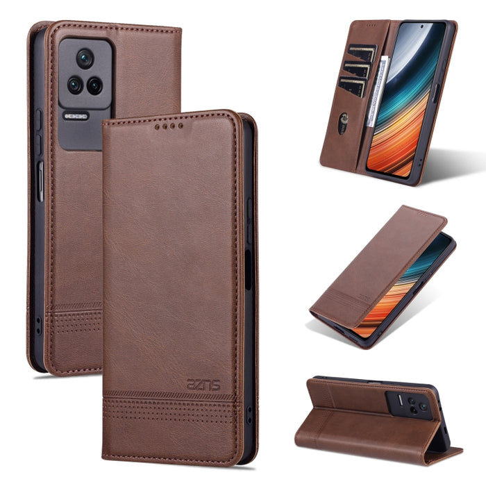 Estuche para teléfono de cuero con textura de becerro magnético AZNS, For Xiaomi Redmi K40S, For Xiaomi Redmi K50 / K50 Pro, For Samsung Galaxy A23 5G