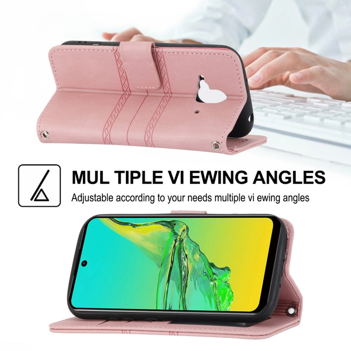 Estuche de cuero para teléfono con tapa horizontal con hebilla magnética a rayas en relieve, For Fujitsu Arrows F-52B, For OPPO A96 5G, For OPPO Reno7 5G, For OPPO Reno7 SE 5G, For OPPO Find X5, For OPPO Find X5 Pro, For OPPO Realme 9 Pro+             ...