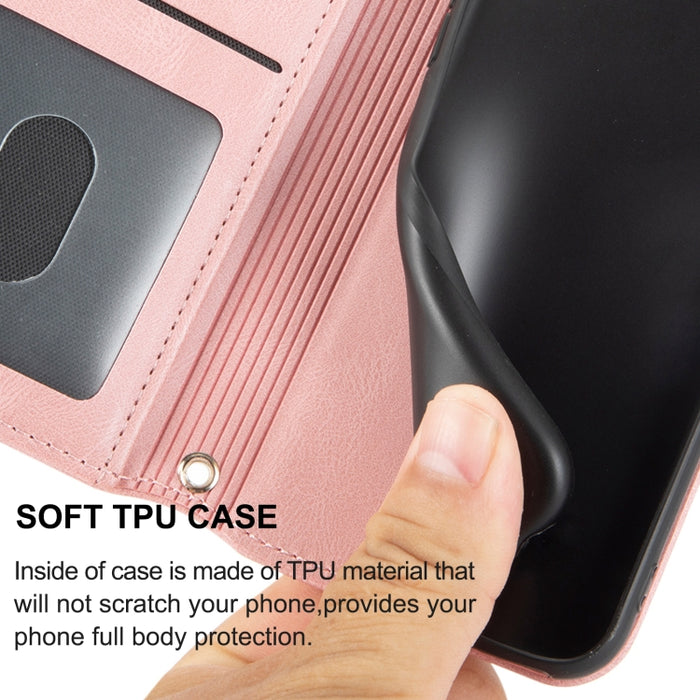 Estuche de cuero para teléfono con tapa horizontal con hebilla magnética a rayas en relieve, For Fujitsu Arrows F-52B, For OPPO A96 5G, For OPPO Reno7 5G, For OPPO Reno7 SE 5G, For OPPO Find X5, For OPPO Find X5 Pro, For OPPO Realme 9 Pro+             ...