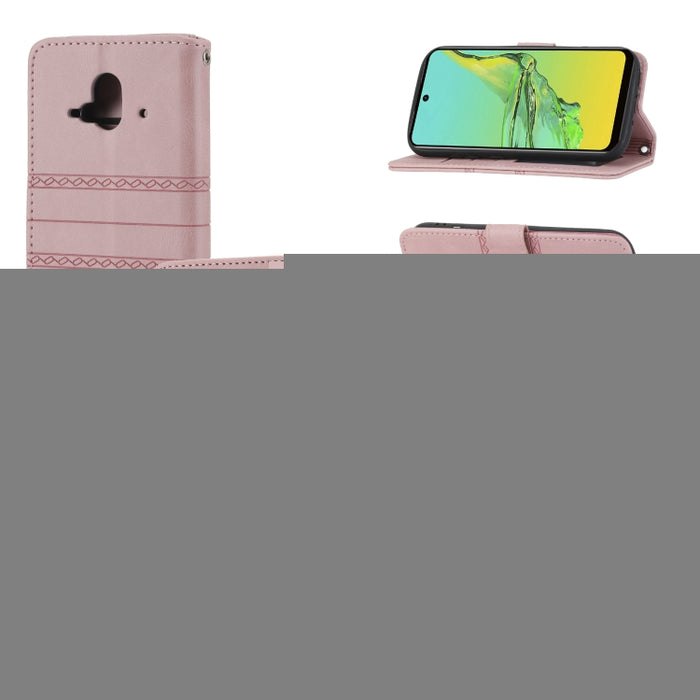 Estuche de cuero para teléfono con tapa horizontal con hebilla magnética a rayas en relieve, For Fujitsu Arrows F-52B, For OPPO A96 5G, For OPPO Reno7 5G, For OPPO Reno7 SE 5G, For OPPO Find X5, For OPPO Find X5 Pro, For OPPO Realme 9 Pro+             ...