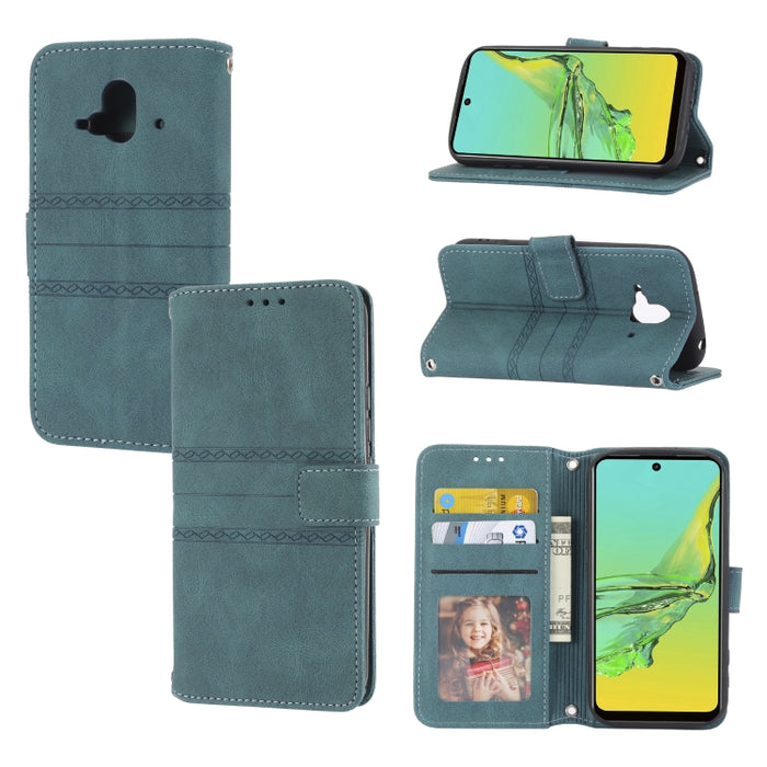 Estuche de cuero para teléfono con tapa horizontal con hebilla magnética a rayas en relieve, For Fujitsu Arrows F-52B, For OPPO A96 5G, For OPPO Reno7 5G, For OPPO Reno7 SE 5G, For OPPO Find X5, For OPPO Find X5 Pro, For OPPO Realme 9 Pro+             ...