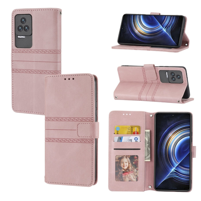 Estuche de cuero para teléfono con tapa horizontal con hebilla magnética a rayas en relieve, For Fujitsu Arrows F-52B, For OPPO A96 5G, For OPPO Reno7 5G, For OPPO Reno7 SE 5G, For OPPO Find X5, For OPPO Find X5 Pro, For OPPO Realme 9 Pro+             ...