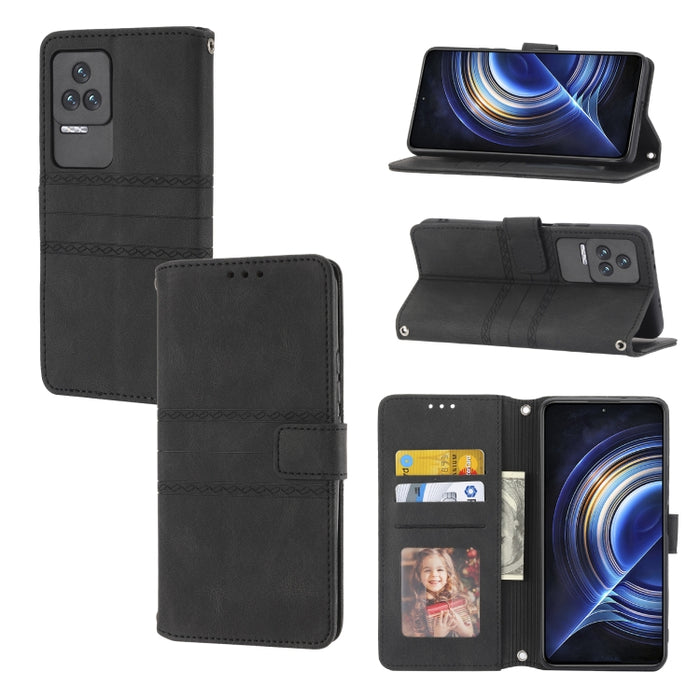 Estuche de cuero para teléfono con tapa horizontal con hebilla magnética a rayas en relieve, For Fujitsu Arrows F-52B, For OPPO A96 5G, For OPPO Reno7 5G, For OPPO Reno7 SE 5G, For OPPO Find X5, For OPPO Find X5 Pro, For OPPO Realme 9 Pro+             ...