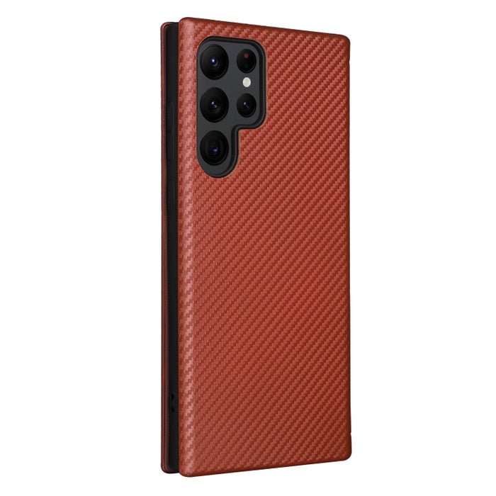 Caja de teléfono de cuero con tapa horizontal magnética con textura de fibra de carbono, For Samsung Galaxy S22 Ultra 5G, For OnePlus Nord CE 2 5G, For Xiaomi Poco X4 Pro 5G, For Motorola Moto G22, For TCL 30 5G / 30+
