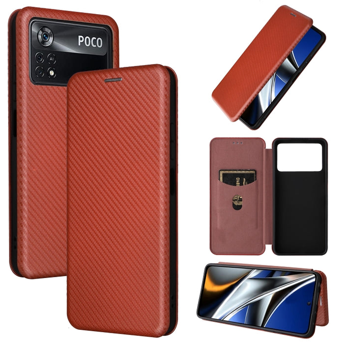 Caja de teléfono de cuero con tapa horizontal magnética con textura de fibra de carbono, For Samsung Galaxy S22 Ultra 5G, For OnePlus Nord CE 2 5G, For Xiaomi Poco X4 Pro 5G, For Motorola Moto G22, For TCL 30 5G / 30+