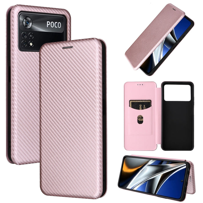 Caja de teléfono de cuero con tapa horizontal magnética con textura de fibra de carbono, For Samsung Galaxy S22 Ultra 5G, For OnePlus Nord CE 2 5G, For Xiaomi Poco X4 Pro 5G, For Motorola Moto G22, For TCL 30 5G / 30+