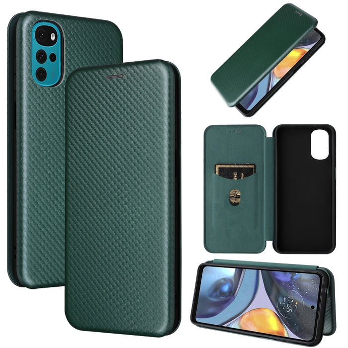Caja de teléfono de cuero con tapa horizontal magnética con textura de fibra de carbono, For Samsung Galaxy S22 Ultra 5G, For OnePlus Nord CE 2 5G, For Xiaomi Poco X4 Pro 5G, For Motorola Moto G22, For TCL 30 5G / 30+