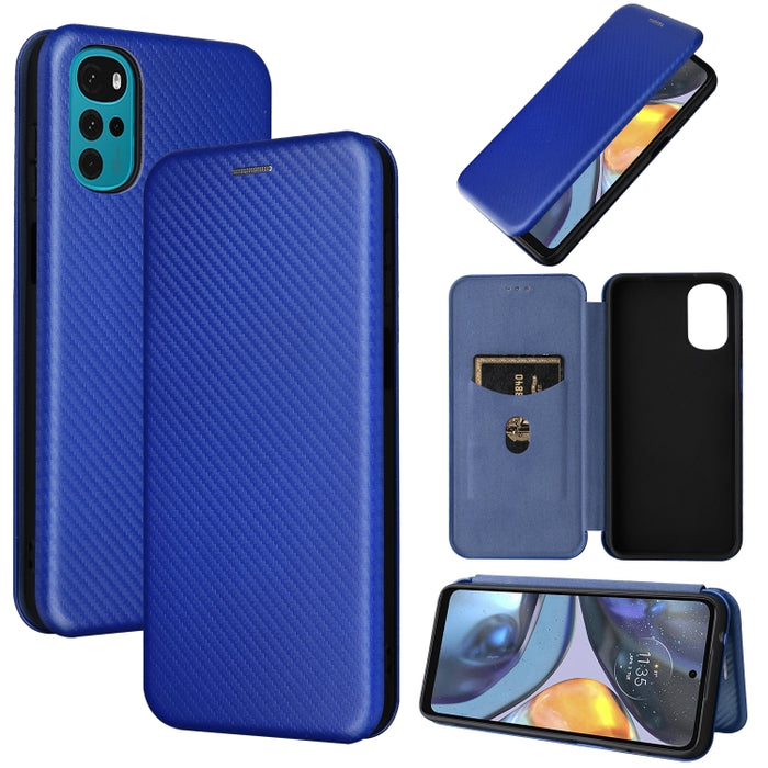 Caja de teléfono de cuero con tapa horizontal magnética con textura de fibra de carbono, For Samsung Galaxy S22 Ultra 5G, For OnePlus Nord CE 2 5G, For Xiaomi Poco X4 Pro 5G, For Motorola Moto G22, For TCL 30 5G / 30+