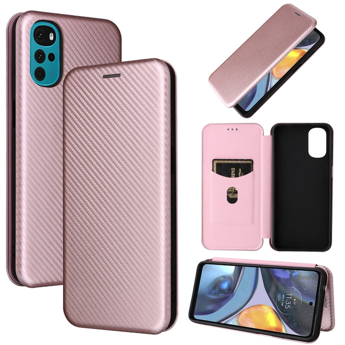 Caja de teléfono de cuero con tapa horizontal magnética con textura de fibra de carbono, For Samsung Galaxy S22 Ultra 5G, For OnePlus Nord CE 2 5G, For Xiaomi Poco X4 Pro 5G, For Motorola Moto G22, For TCL 30 5G / 30+