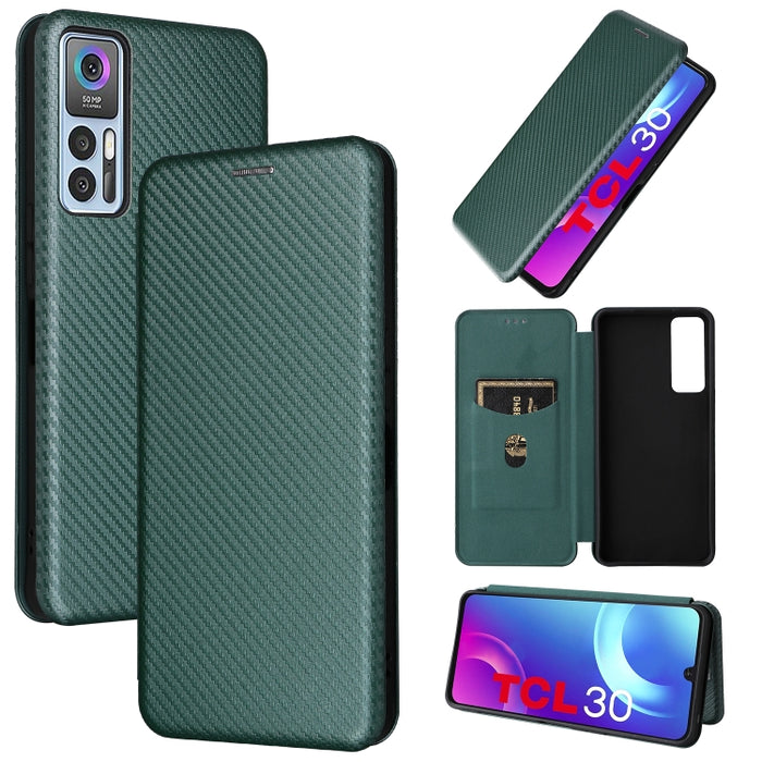 Caja de teléfono de cuero con tapa horizontal magnética con textura de fibra de carbono, For Samsung Galaxy S22 Ultra 5G, For OnePlus Nord CE 2 5G, For Xiaomi Poco X4 Pro 5G, For Motorola Moto G22, For TCL 30 5G / 30+