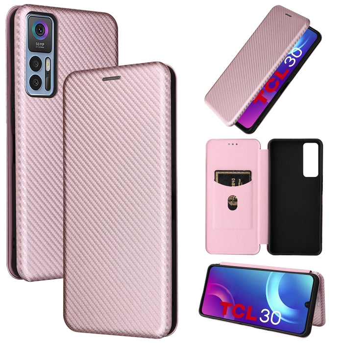 Caja de teléfono de cuero con tapa horizontal magnética con textura de fibra de carbono, For Samsung Galaxy S22 Ultra 5G, For OnePlus Nord CE 2 5G, For Xiaomi Poco X4 Pro 5G, For Motorola Moto G22, For TCL 30 5G / 30+