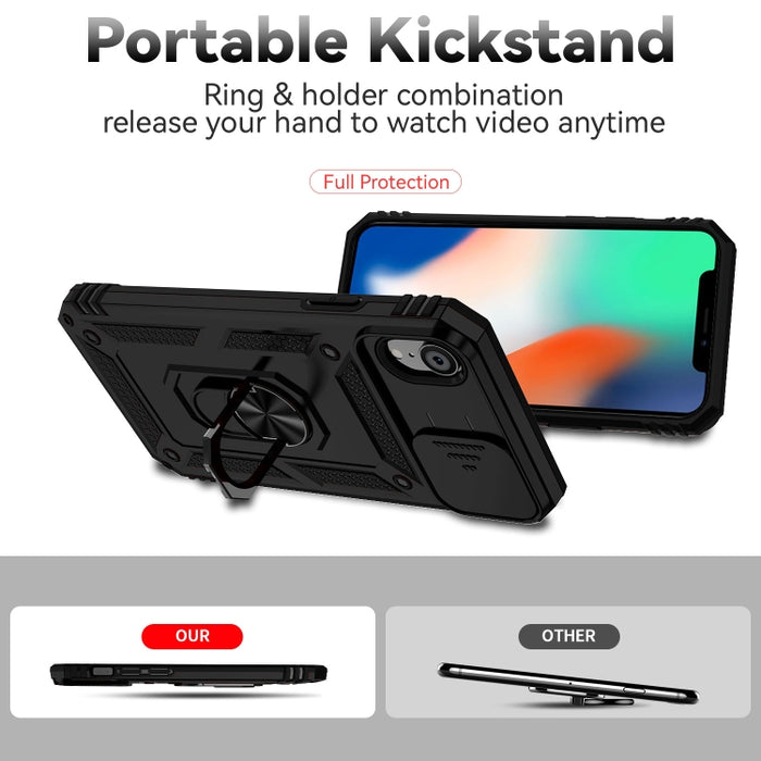 Estuche para teléfono con soporte deslizante Camshield, For iPhone XR, For iPhone XS / X, For iPhone XS Max, For iPhone 12 mini, For iPhone SE 2022 / SE 2020 / 8 / 7 / 6, For iPhone 8 Plus / 7 Plus / 6 Plus