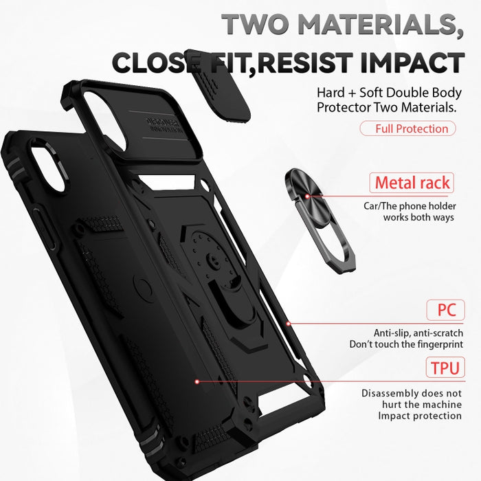 Estuche para teléfono con soporte deslizante Camshield, For iPhone XR, For iPhone XS / X, For iPhone XS Max, For iPhone 12 mini, For iPhone SE 2022 / SE 2020 / 8 / 7 / 6, For iPhone 8 Plus / 7 Plus / 6 Plus