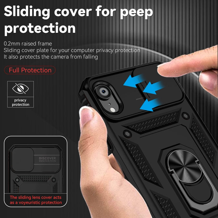 Estuche para teléfono con soporte deslizante Camshield, For iPhone XR, For iPhone XS / X, For iPhone XS Max, For iPhone 12 mini, For iPhone SE 2022 / SE 2020 / 8 / 7 / 6, For iPhone 8 Plus / 7 Plus / 6 Plus