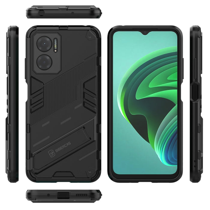 Punk Armor 2 en 1 PC + TPU Estuche para teléfono a prueba de golpes con soporte invisible, For Xiaomi Redmi Note 11E 5G China