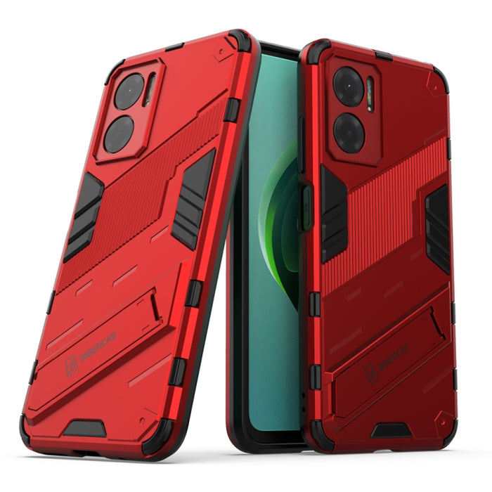 Punk Armor 2 en 1 PC + TPU Estuche para teléfono a prueba de golpes con soporte invisible, For Xiaomi Redmi Note 11E 5G China