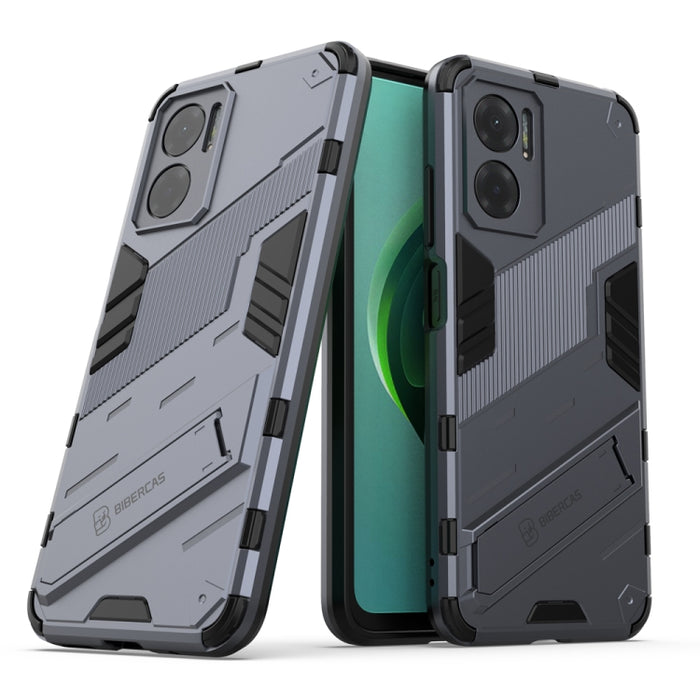 Punk Armor 2 en 1 PC + TPU Estuche para teléfono a prueba de golpes con soporte invisible, For Xiaomi Redmi Note 11E 5G China