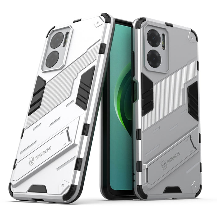 Punk Armor 2 en 1 PC + TPU Estuche para teléfono a prueba de golpes con soporte invisible, For Xiaomi Redmi Note 11E 5G China