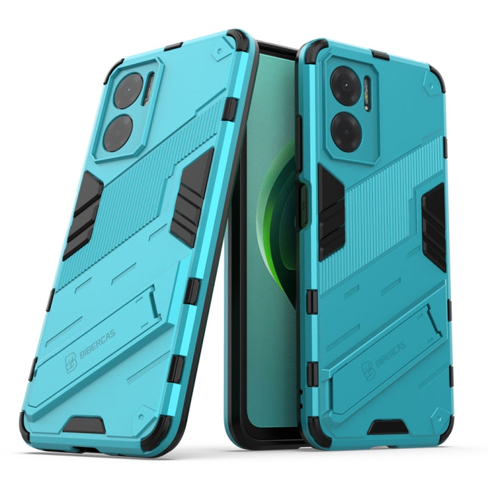 Punk Armor 2 en 1 PC + TPU Estuche para teléfono a prueba de golpes con soporte invisible, For Xiaomi Redmi Note 11E 5G China