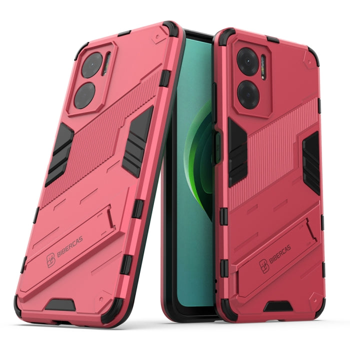 Punk Armor 2 en 1 PC + TPU Estuche para teléfono a prueba de golpes con soporte invisible, For Xiaomi Redmi Note 11E 5G China