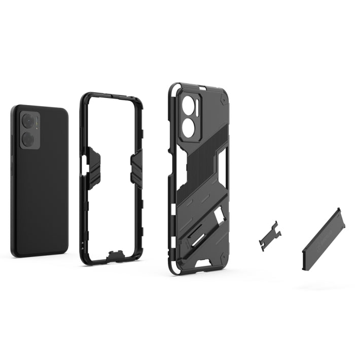 Punk Armor 2 en 1 PC + TPU Estuche para teléfono a prueba de golpes con soporte invisible, For Xiaomi Redmi Note 11E 5G China