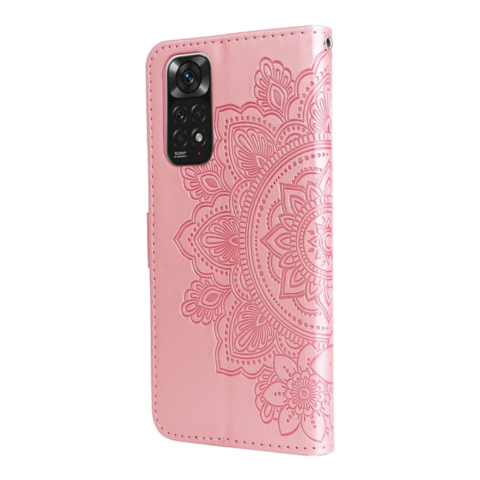 Estuche de cuero con tapa horizontal con estampado de flores de 7 pétalos, For Xiaomi Redmi Note 11 4G(Global), For Xiaomi Redmi Note 11 Pro 4G, For OPPO Realme 9i / A36 4G / A76 4G(Global), For OPPO Realme 9 Pro+, For OPPO Realme GT2 Pro              ...