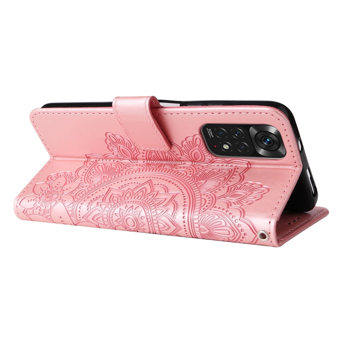 Estuche de cuero con tapa horizontal con estampado de flores de 7 pétalos, For Xiaomi Redmi Note 11 4G(Global), For Xiaomi Redmi Note 11 Pro 4G, For OPPO Realme 9i / A36 4G / A76 4G(Global), For OPPO Realme 9 Pro+, For OPPO Realme GT2 Pro              ...