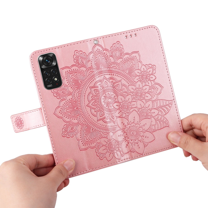 Estuche de cuero con tapa horizontal con estampado de flores de 7 pétalos, For Xiaomi Redmi Note 11 4G(Global), For Xiaomi Redmi Note 11 Pro 4G, For OPPO Realme 9i / A36 4G / A76 4G(Global), For OPPO Realme 9 Pro+, For OPPO Realme GT2 Pro              ...