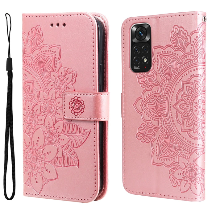 Estuche de cuero con tapa horizontal con estampado de flores de 7 pétalos, For Xiaomi Redmi Note 11 4G(Global), For Xiaomi Redmi Note 11 Pro 4G, For OPPO Realme 9i / A36 4G / A76 4G(Global), For OPPO Realme 9 Pro+, For OPPO Realme GT2 Pro              ...