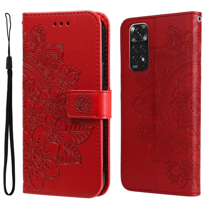 Estuche de cuero con tapa horizontal con estampado de flores de 7 pétalos, For Xiaomi Redmi Note 11 4G(Global), For Xiaomi Redmi Note 11 Pro 4G, For OPPO Realme 9i / A36 4G / A76 4G(Global), For OPPO Realme 9 Pro+, For OPPO Realme GT2 Pro              ...