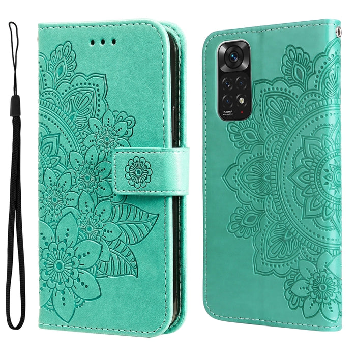 Estuche de cuero con tapa horizontal con estampado de flores de 7 pétalos, For Xiaomi Redmi Note 11 4G(Global), For Xiaomi Redmi Note 11 Pro 4G, For OPPO Realme 9i / A36 4G / A76 4G(Global), For OPPO Realme 9 Pro+, For OPPO Realme GT2 Pro              ...