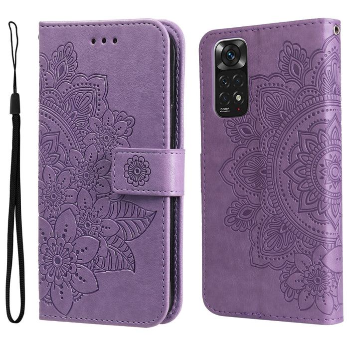 Estuche de cuero con tapa horizontal con estampado de flores de 7 pétalos, For Xiaomi Redmi Note 11 4G(Global), For Xiaomi Redmi Note 11 Pro 4G, For OPPO Realme 9i / A36 4G / A76 4G(Global), For OPPO Realme 9 Pro+, For OPPO Realme GT2 Pro              ...