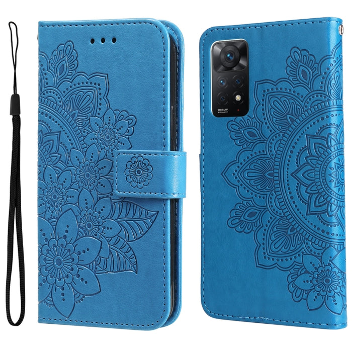 Estuche de cuero con tapa horizontal con estampado de flores de 7 pétalos, For Xiaomi Redmi Note 11 4G(Global), For Xiaomi Redmi Note 11 Pro 4G, For OPPO Realme 9i / A36 4G / A76 4G(Global), For OPPO Realme 9 Pro+, For OPPO Realme GT2 Pro              ...