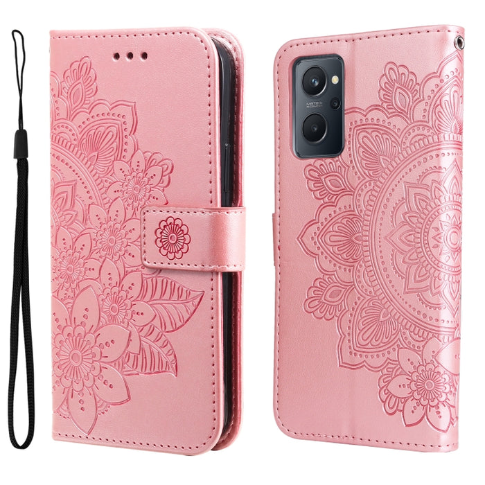 Estuche de cuero con tapa horizontal con estampado de flores de 7 pétalos, For Xiaomi Redmi Note 11 4G(Global), For Xiaomi Redmi Note 11 Pro 4G, For OPPO Realme 9i / A36 4G / A76 4G(Global), For OPPO Realme 9 Pro+, For OPPO Realme GT2 Pro              ...