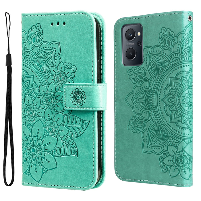 Estuche de cuero con tapa horizontal con estampado de flores de 7 pétalos, For Xiaomi Redmi Note 11 4G(Global), For Xiaomi Redmi Note 11 Pro 4G, For OPPO Realme 9i / A36 4G / A76 4G(Global), For OPPO Realme 9 Pro+, For OPPO Realme GT2 Pro              ...