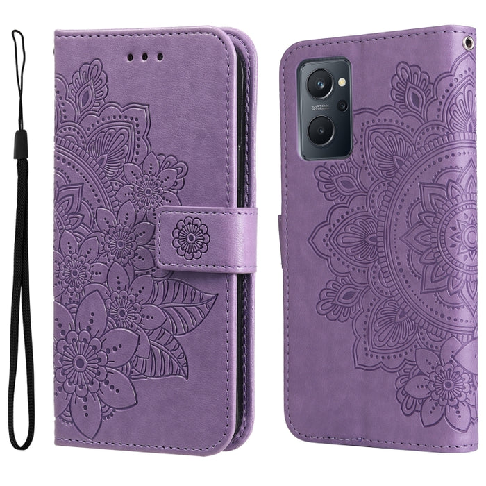 Estuche de cuero con tapa horizontal con estampado de flores de 7 pétalos, For Xiaomi Redmi Note 11 4G(Global), For Xiaomi Redmi Note 11 Pro 4G, For OPPO Realme 9i / A36 4G / A76 4G(Global), For OPPO Realme 9 Pro+, For OPPO Realme GT2 Pro              ...