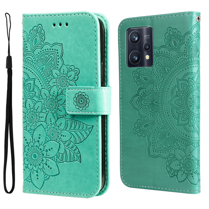 Estuche de cuero con tapa horizontal con estampado de flores de 7 pétalos, For Xiaomi Redmi Note 11 4G(Global), For Xiaomi Redmi Note 11 Pro 4G, For OPPO Realme 9i / A36 4G / A76 4G(Global), For OPPO Realme 9 Pro+, For OPPO Realme GT2 Pro              ...