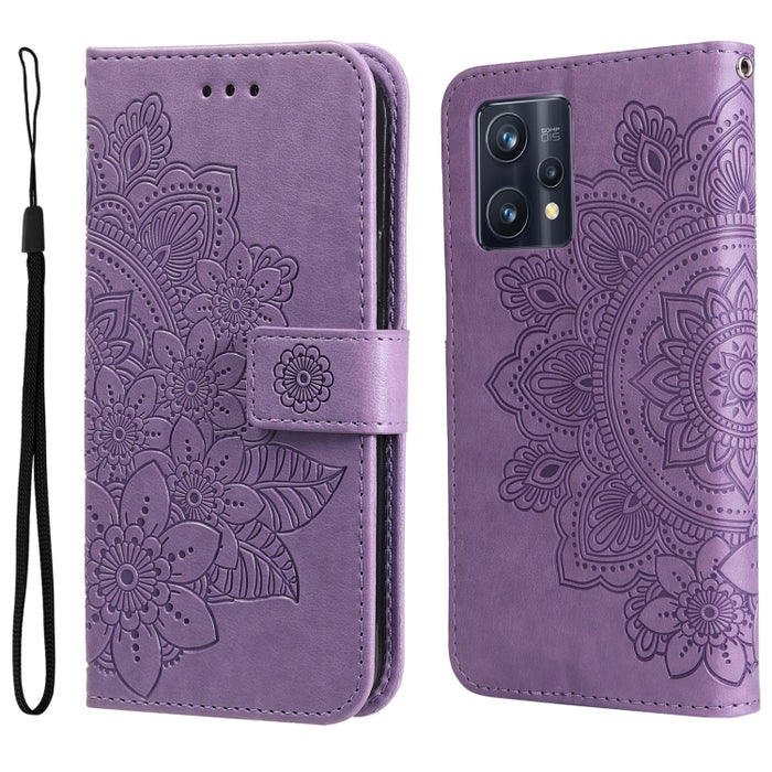 Estuche de cuero con tapa horizontal con estampado de flores de 7 pétalos, For Xiaomi Redmi Note 11 4G(Global), For Xiaomi Redmi Note 11 Pro 4G, For OPPO Realme 9i / A36 4G / A76 4G(Global), For OPPO Realme 9 Pro+, For OPPO Realme GT2 Pro              ...