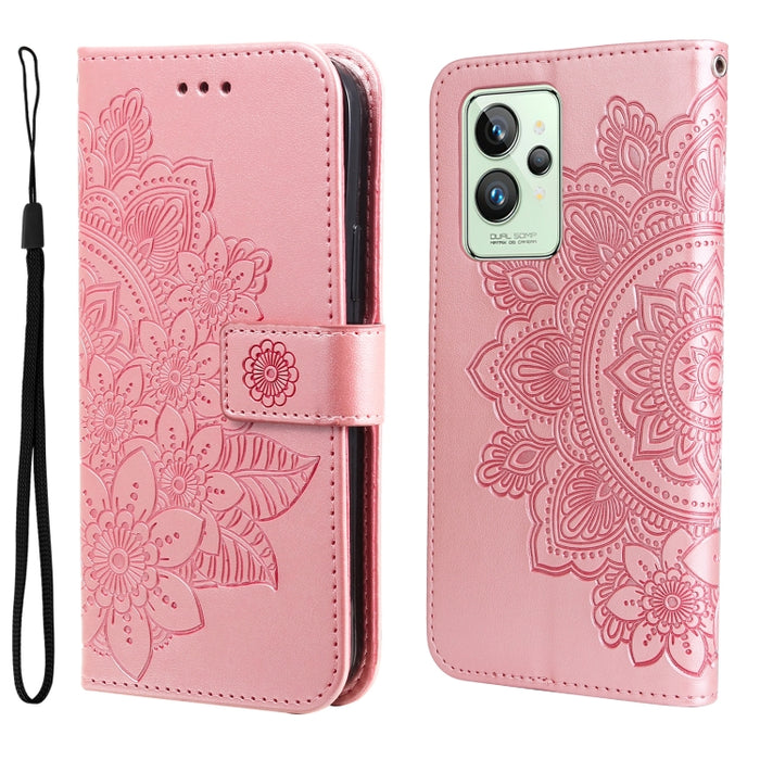 Estuche de cuero con tapa horizontal con estampado de flores de 7 pétalos, For Xiaomi Redmi Note 11 4G(Global), For Xiaomi Redmi Note 11 Pro 4G, For OPPO Realme 9i / A36 4G / A76 4G(Global), For OPPO Realme 9 Pro+, For OPPO Realme GT2 Pro              ...
