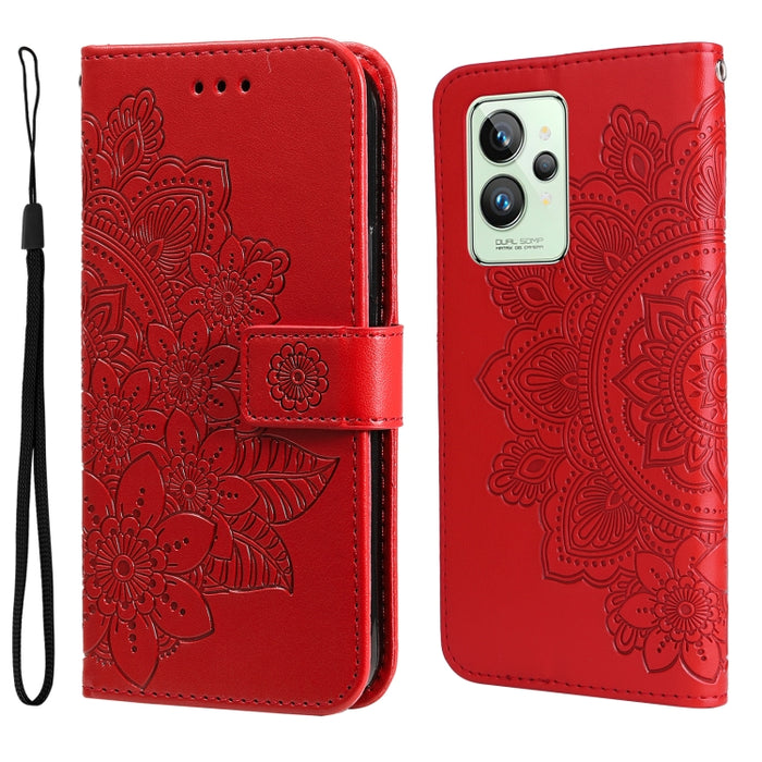 Estuche de cuero con tapa horizontal con estampado de flores de 7 pétalos, For Xiaomi Redmi Note 11 4G(Global), For Xiaomi Redmi Note 11 Pro 4G, For OPPO Realme 9i / A36 4G / A76 4G(Global), For OPPO Realme 9 Pro+, For OPPO Realme GT2 Pro              ...