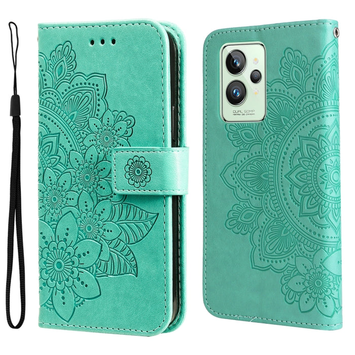 Estuche de cuero con tapa horizontal con estampado de flores de 7 pétalos, For Xiaomi Redmi Note 11 4G(Global), For Xiaomi Redmi Note 11 Pro 4G, For OPPO Realme 9i / A36 4G / A76 4G(Global), For OPPO Realme 9 Pro+, For OPPO Realme GT2 Pro              ...