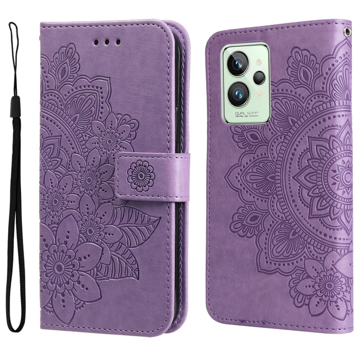 Estuche de cuero con tapa horizontal con estampado de flores de 7 pétalos, For Xiaomi Redmi Note 11 4G(Global), For Xiaomi Redmi Note 11 Pro 4G, For OPPO Realme 9i / A36 4G / A76 4G(Global), For OPPO Realme 9 Pro+, For OPPO Realme GT2 Pro              ...