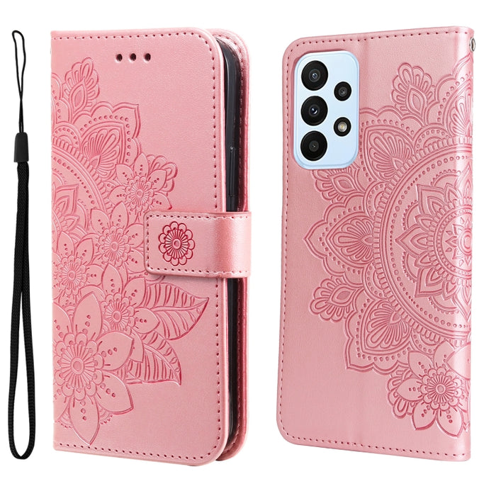 Estuche de cuero con tapa horizontal con estampado de flores de 7 pétalos, For Xiaomi Redmi Note 11 4G(Global), For Xiaomi Redmi Note 11 Pro 4G, For OPPO Realme 9i / A36 4G / A76 4G(Global), For OPPO Realme 9 Pro+, For OPPO Realme GT2 Pro              ...