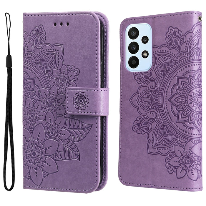 Estuche de cuero con tapa horizontal con estampado de flores de 7 pétalos, For Xiaomi Redmi Note 11 4G(Global), For Xiaomi Redmi Note 11 Pro 4G, For OPPO Realme 9i / A36 4G / A76 4G(Global), For OPPO Realme 9 Pro+, For OPPO Realme GT2 Pro              ...