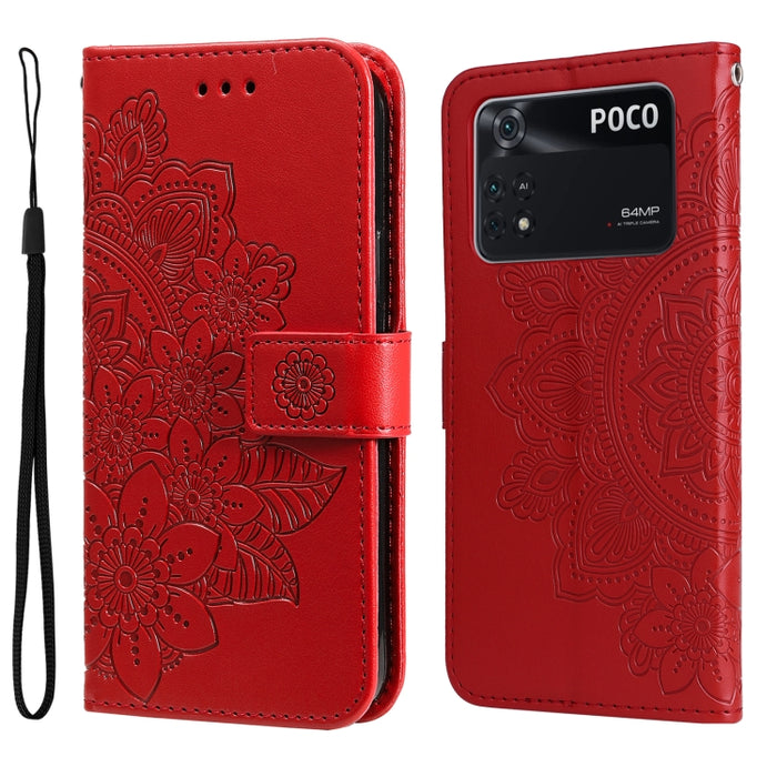 Estuche de cuero con tapa horizontal con estampado de flores de 7 pétalos, For Xiaomi Redmi Note 11 4G(Global), For Xiaomi Redmi Note 11 Pro 4G, For OPPO Realme 9i / A36 4G / A76 4G(Global), For OPPO Realme 9 Pro+, For OPPO Realme GT2 Pro              ...