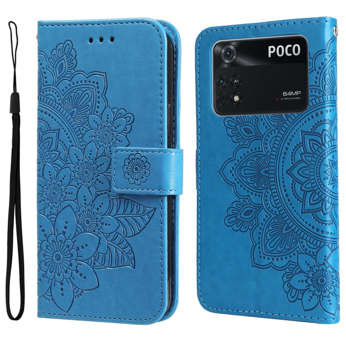 Estuche de cuero con tapa horizontal con estampado de flores de 7 pétalos, For Xiaomi Redmi Note 11 4G(Global), For Xiaomi Redmi Note 11 Pro 4G, For OPPO Realme 9i / A36 4G / A76 4G(Global), For OPPO Realme 9 Pro+, For OPPO Realme GT2 Pro              ...