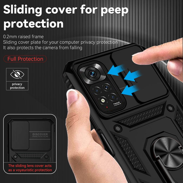 Estuche para teléfono con soporte deslizante Camshield, For Xiaomi Redmi Note 11 Global, For Xiaomi Redmi Note 11 Pro Global