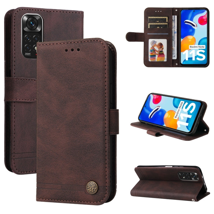 Skin Feel Life Tree Funda de cuero con tapa horizontal y botón de metal, For Xiaomi Redmi Note 11 4G(Global), For Xiaomi Redmi Note 11 Pro 4G, For OPPO Realme 9i / A36 4G / A76 4G(Global), For OPPO Realme GT2 Pro, For OPPO Realme 9 Pro+                ...